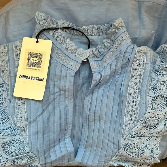 NWT! $748 Zadig & Voltaire Ronelo Tomboy Oxford Light Blue Maxi Dress SZ S - Picture 4 of 14